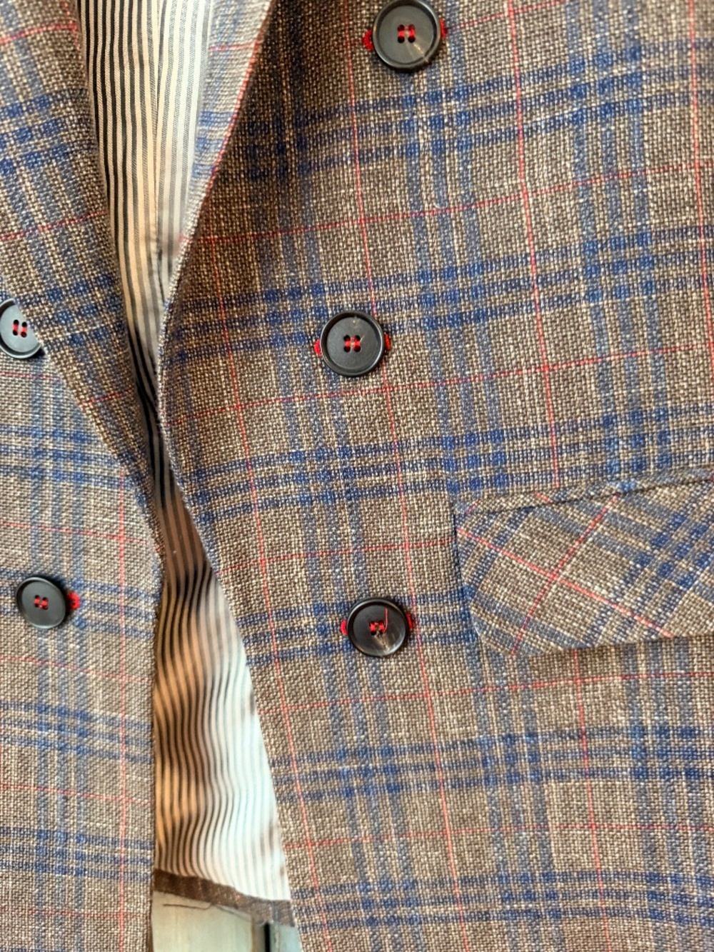 Veronica Beard Earth Tone Plaid Beacon Dickey Jacket Size 0 - Picture 4 of 8